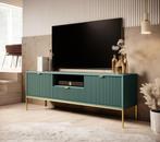 Meubella tv-meubel Navil groen goud 150 cm, Huis en Inrichting, Kasten | Televisiemeubels, Overige materialen, Verzenden, 150 tot 200 cm