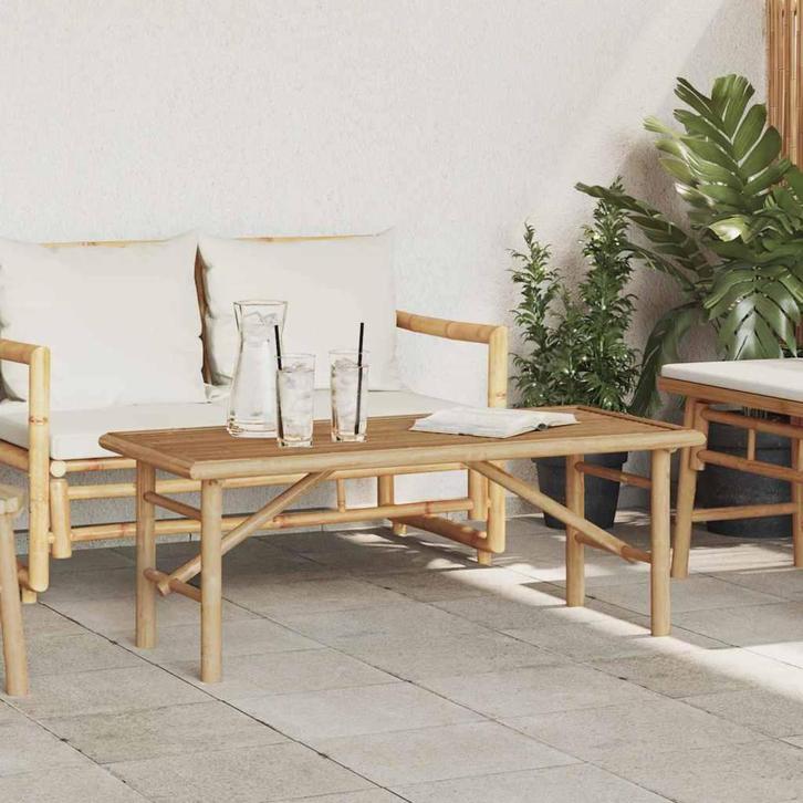 vidaXL Salontafel Bruin 110 x 50 x 43 cm Bamboe, Huis en Inrichting, Tafels | Salontafels, Rechthoekig, Nieuw, Overige houtsoorten