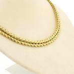 Gouden platte vossenstaart schakel collier | 40,5 cm, Sieraden, Tassen en Uiterlijk, Ophalen of Verzenden, Gebruikt, Overige kleuren