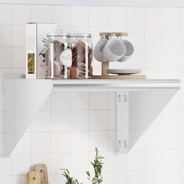 vidaXL Wandschap 50x45x31 cm roestvrijstaal zilverkleurig, Huis en Inrichting, Woonaccessoires | Wandplanken en Boekenplanken