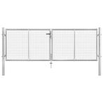 Stalen Poort 306x125cm Zilver - OP = OP! - Tuin Veilig!, Tuin en Terras, Tuinhekken en Hekwerk, Met poort, Nieuw, Ophalen of Verzenden