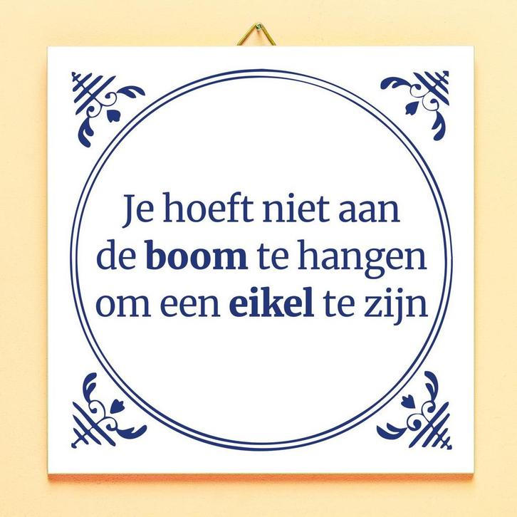 Tegeltje Eikel, Huis en Inrichting, Woonaccessoires | Wanddecoraties, Verzenden