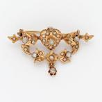 Broche - 18 karaat Geel goud - Parel, Sieraden, Tassen en Uiterlijk, Antieke sieraden