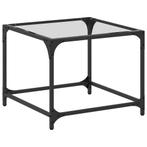 vidaXL Salontafel met transparant glazen blad 50x50x40 cm, Huis en Inrichting, Tafels | Salontafels, Verzenden, Nieuw, Overige houtsoorten