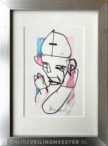 Stifttekening De Paus, Herman Brood (1946 - 2001) , 199, Antiek en Kunst, Kunst | Schilderijen | Abstract