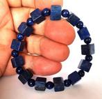 Lapis lazuli Armband - 26 kralen in kubus- en ronde vormen -