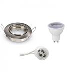 LED Spot Set BSE GU10 Rond 6W 4200K Dimbaar Mat Chroom, Huis en Inrichting, Lampen | Spots, Metaal of Aluminium, Nieuw, Ophalen of Verzenden