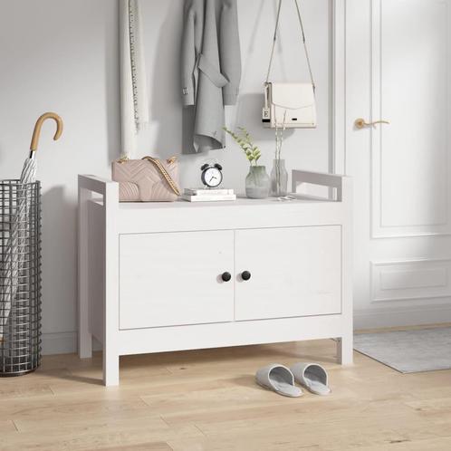 vidaXL Halbankje 80x40x60 cm massief grenenhout wit, Huis en Inrichting, Banken | Voetenbanken en Poefen, Nieuw, Verzenden
