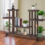 Bloementrap - Rustic Home - Vierlaags - Massief hout - Bruin, Tuin en Terras, Bloembakken en Plantenbakken, Ophalen of Verzenden
