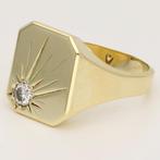 Ring - 14 karaat Geel goud Diamant (Natuurlijk) - Zegelring, Nieuw