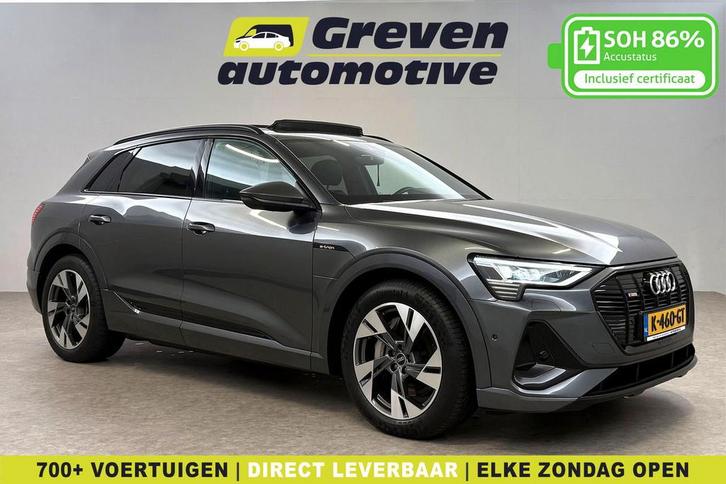 Audi e-tron 55 Quattro S-line 408PK 95 kWh Snelladen Pano, Auto's, Audi, Te koop, Automaat, SUV of Terreinwagen, Elektrisch, Zilver of Grijs