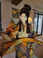 Figuur - Geisha met instrument - stof - Japan (Zonder, Antiek en Kunst