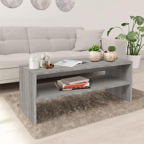 vidaXL Salontafel 100x40x40 cm bewerkt hout grijs sonoma, Huis en Inrichting, Tafels | Salontafels, 100 tot 150 cm, Nieuw, Overige houtsoorten