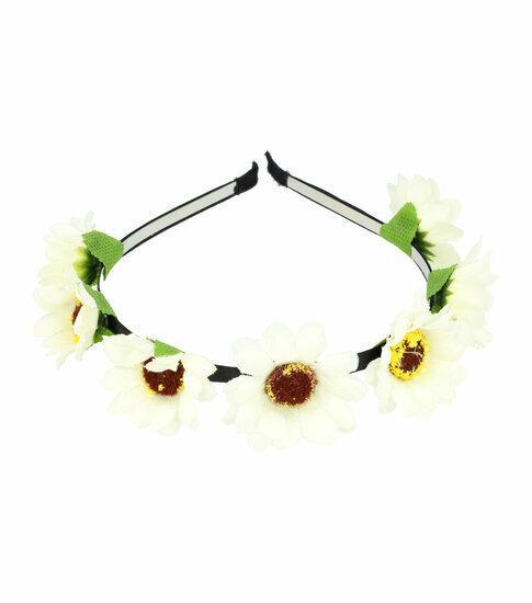 Haarband Diadeem Bloemen 3cm Wit, Sieraden, Tassen en Uiterlijk, Uiterlijk | Haarverzorging