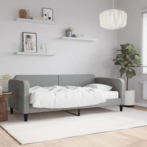 vidaXL Slaapbank met matras 90x190 cm stof lichtgrijs, Huis en Inrichting, Slaapkamer | Bedden, 90 cm, 190 cm of minder, Grijs