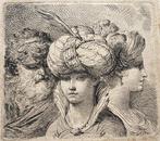 Gaetano Gandolfi (1734-1802) - Due teste di giovani donne e