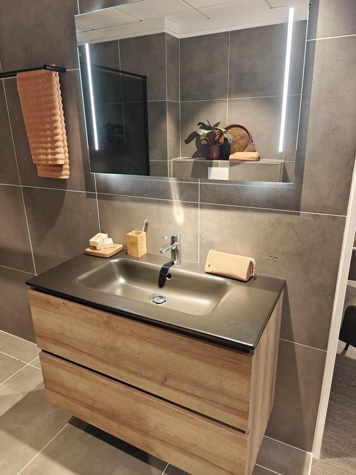Showmodel badmeubel 100cm zwarte wastafel - 0014 0008, Huis en Inrichting, Badkamer | Badkamermeubels, Wastafelkast, Nieuw, Ophalen