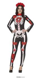 Day of the dead jumpsuit dames, Verzenden, Nieuw, Feestartikel