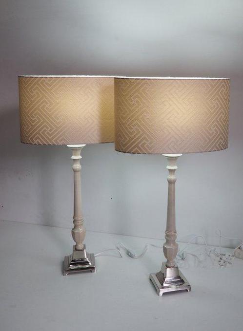 Set large table lamp - Lamp - Metaal, Textiel, Antiek en Kunst, Curiosa en Brocante