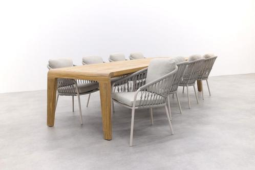 Suns Basta/Punta Zandkleurig/mat wit - Dining Set - 9-delig, Tuin en Terras, Tuinsets en Loungesets, Tuinset, Nieuw, Hout, Verzenden