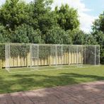 vidaXL Hondenbench 4 pcs Zilver 800 x 200 x 200 cm Staal en, Dieren en Toebehoren, Verzenden, Nieuw