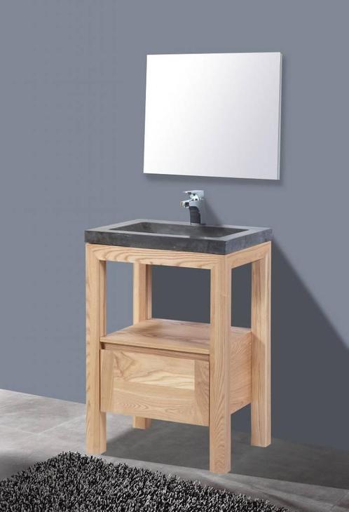 Badmeubel Robusta Stone 60, Huis en Inrichting, Badkamer | Badkamermeubels, Nieuw, Verzenden