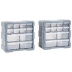 vidaXL Organisers met 12 lades 2 st 26,5x16x26 cm, Verzenden, Nieuw