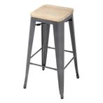 Barkruk Bolero Bistro | Grijs/Hout | 4 Stuks, Verzenden, Nieuw in verpakking
