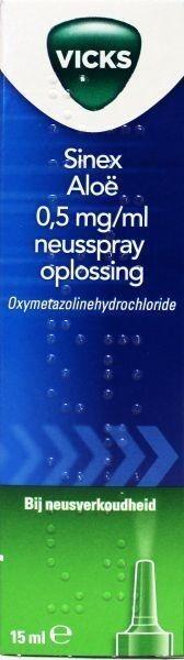 Vicks Sinex aloe neusspray - 15 ml, Diversen, Verpleegmiddelen, Nieuw, Verzenden