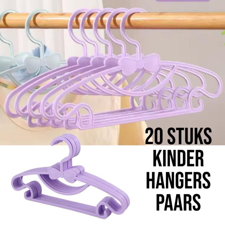 20 Stuks Kinder Kledinghangers STRIK - PAARS, Sieraden, Tassen en Uiterlijk, Kettinghangers, Paars, Nieuw, Verzenden