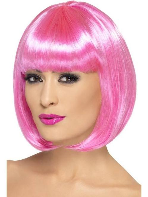 Partyrama pruik roze kort, Kleding | Dames, Carnavalskleding en Feestkleding, Nieuw, Ophalen of Verzenden