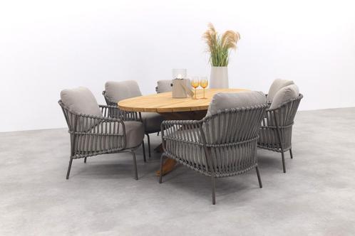 4SO Capalbio/Prado low dining tuinset 240x115 cm. (7-delig), Tuin en Terras, Tuinsets en Loungesets, Tuinset, Nieuw, Hout, Verzenden