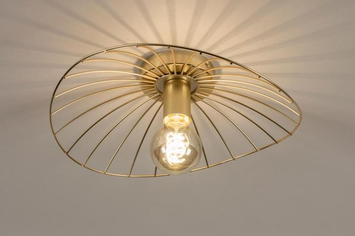 Rietveld Plafondlampen - Goud - Metaal, Huis en Inrichting, Lampen | Plafondlampen, Verzenden