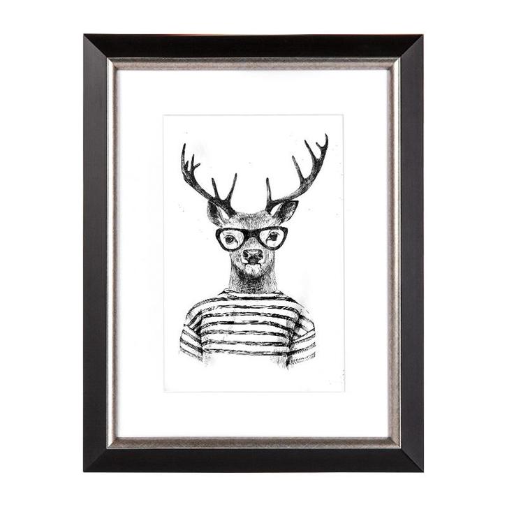 Fotolijst Salieri Zwart/Zilver 40x50 cm, Huis en Inrichting, Woonaccessoires | Lijsten