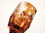 Antique faceted-engraved-painted glass cup mid-19th century