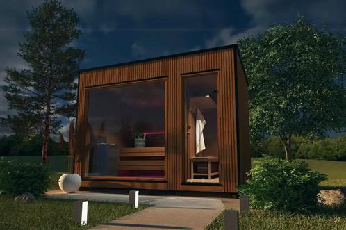 Buitensauna Thermowood, Panorama tuinsauna, Finse sauna, Sport en Fitness, Sauna, Fins of Traditioneel, Complete sauna, Nieuw