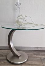 Kara Design - Bijzettafel - Glas-Metall - met een ronde