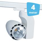 *TIP*  LED railverlichting vento wit 4 spots + 4m rails, Huis en Inrichting, Lampen | Spots, Nieuw, Ophalen of Verzenden