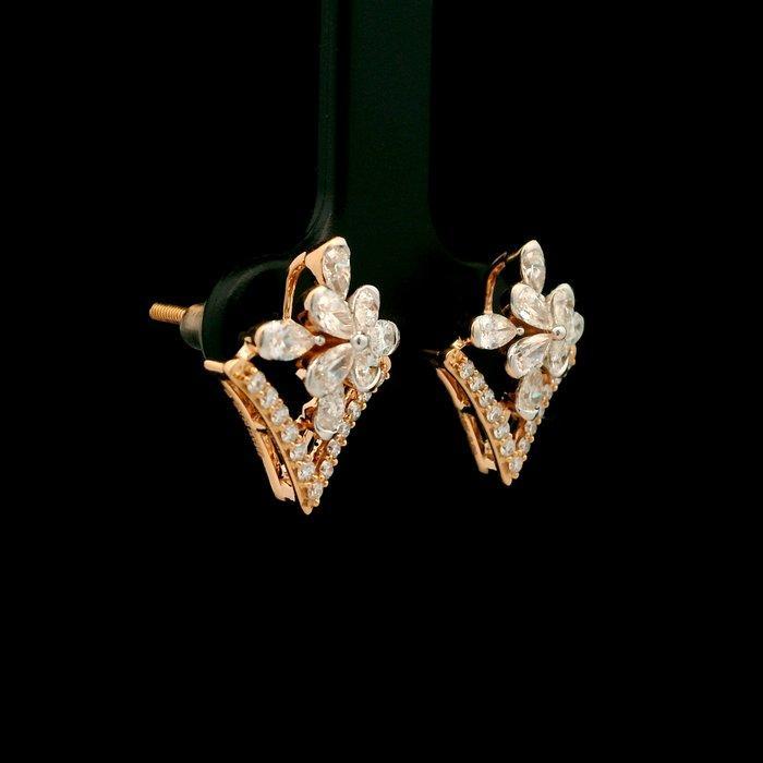 Oorbellen - 18 karaat Roségoud - 0.99ct. tw. Diamant, Sieraden, Tassen en Uiterlijk, Oorbellen