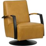 Cognac draaifauteuil, Huis en Inrichting, Fauteuils, Ophalen of Verzenden, Nieuw, Leer