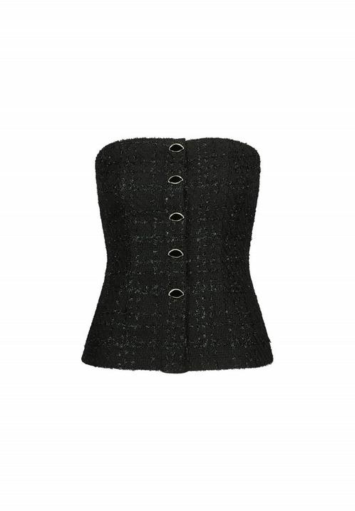 -36% Fabienne Chapot  Fabienne Chapot Fc twinnie tweed top, Kleding | Dames, Tops, Zwart, Nieuw, Verzenden