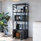 Keukenkast Arhuni 139x56x30 cm zwart en antraciet [en.casa], Verzenden, Nieuw