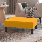 vidaXL Voetenbank 78x56x32 cm fluweel geel, Huis en Inrichting, Banken | Voetenbanken en Poefen, Verzenden, Nieuw