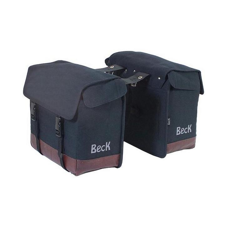 Beck Dubbele Fietstas Natural Zwart, Fietsen en Brommers, Fietsaccessoires | Fietstassen, Nieuw, Verzenden