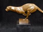 sculptuur, Grote bronzen Art Deco Jaguar - 20 cm - Brons,