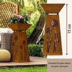 Metalen sierzuil met paardebloemen en diepe plantenschaal 35, Huis en Inrichting, Verzenden, Nieuw