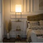 Houten Vloerlamp met 3 Planken – Stoffen Kap en E27 Fitting, Huis en Inrichting, Lampen | Vloerlampen, Verzenden, Nieuw