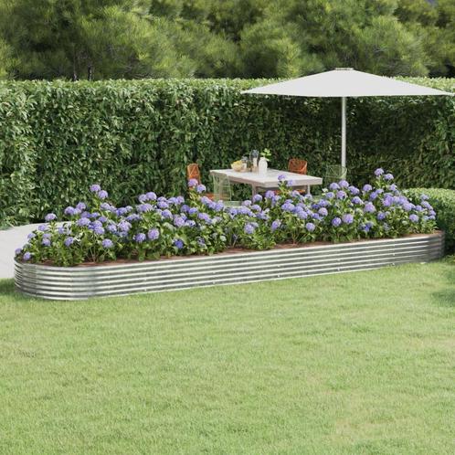 vidaXL Plantenbak 523x140x36 cm gepoedercoat staal, Tuin en Terras, Bloembakken en Plantenbakken, 100 cm of meer, Nieuw, Metaal