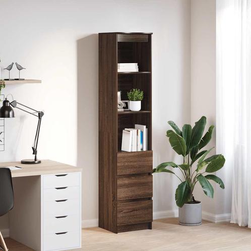 vidaXL buffetkast 37,5x35x180 cm spaanplaat bruin, Huis en Inrichting, Kasten | Buffetkasten, Nieuw, Overige houtsoorten, Verzenden