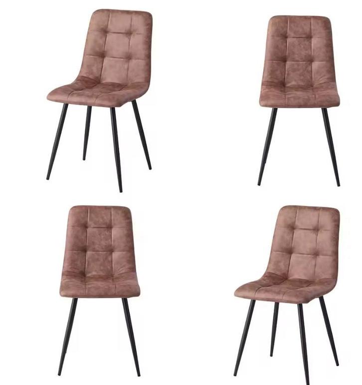 Set van 4 Velvet Eetkamerstoelen – Comfort en Metalen Poten, Huis en Inrichting, Stoelen, Nieuw, Verzenden